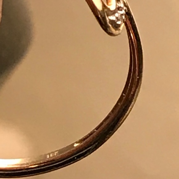 Solid Gold Ring 10K with diamonds size 6 - Picture 5 of 5